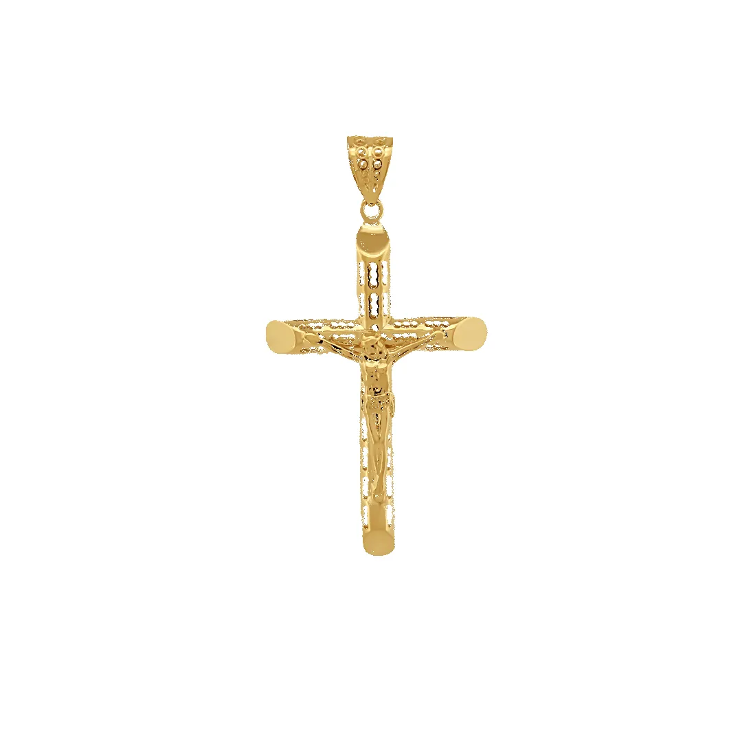 14K Gold Men's Jesus Cross sold by IceLink