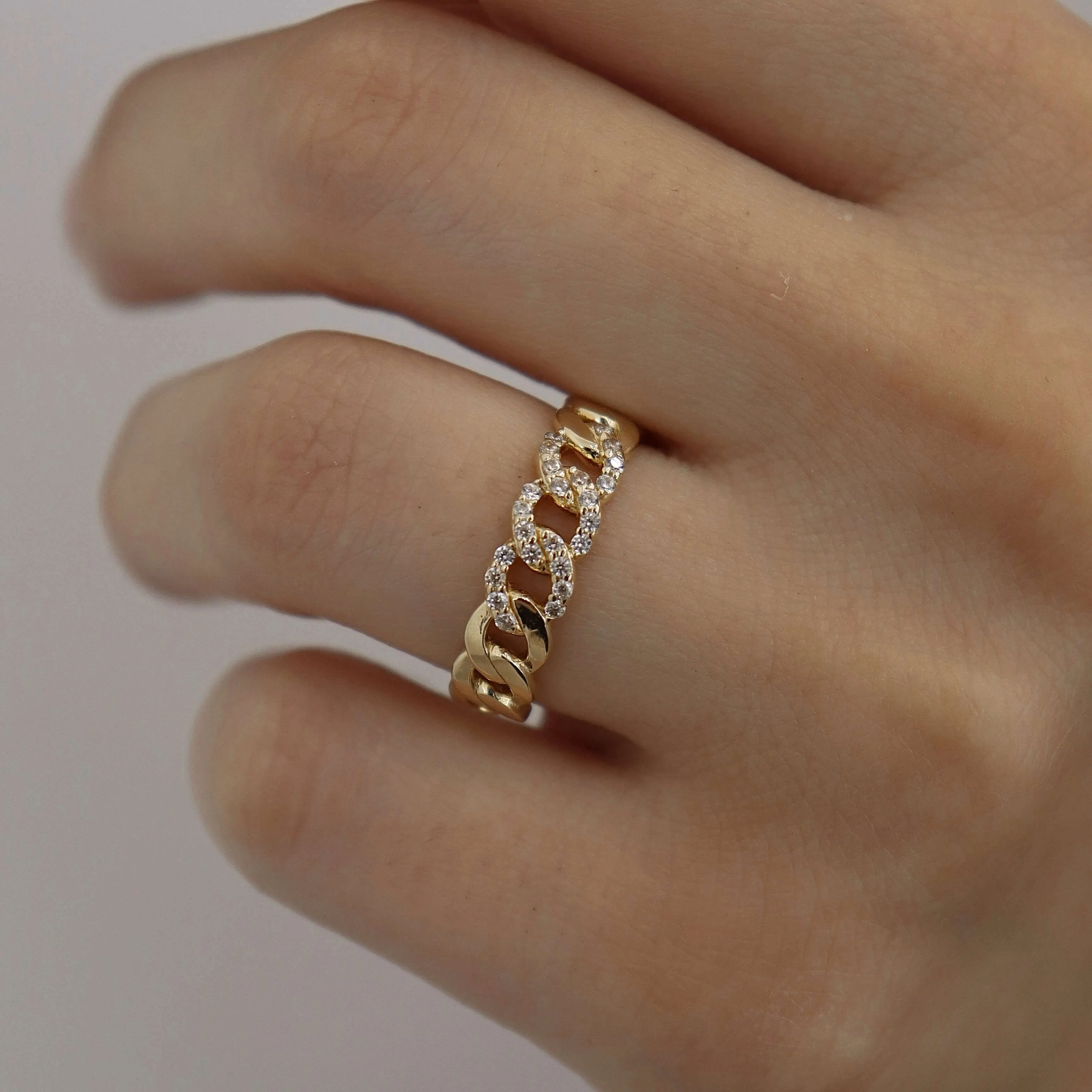 14K Cuban Half CZ Ring sold by IceLink product image thumbnail 2