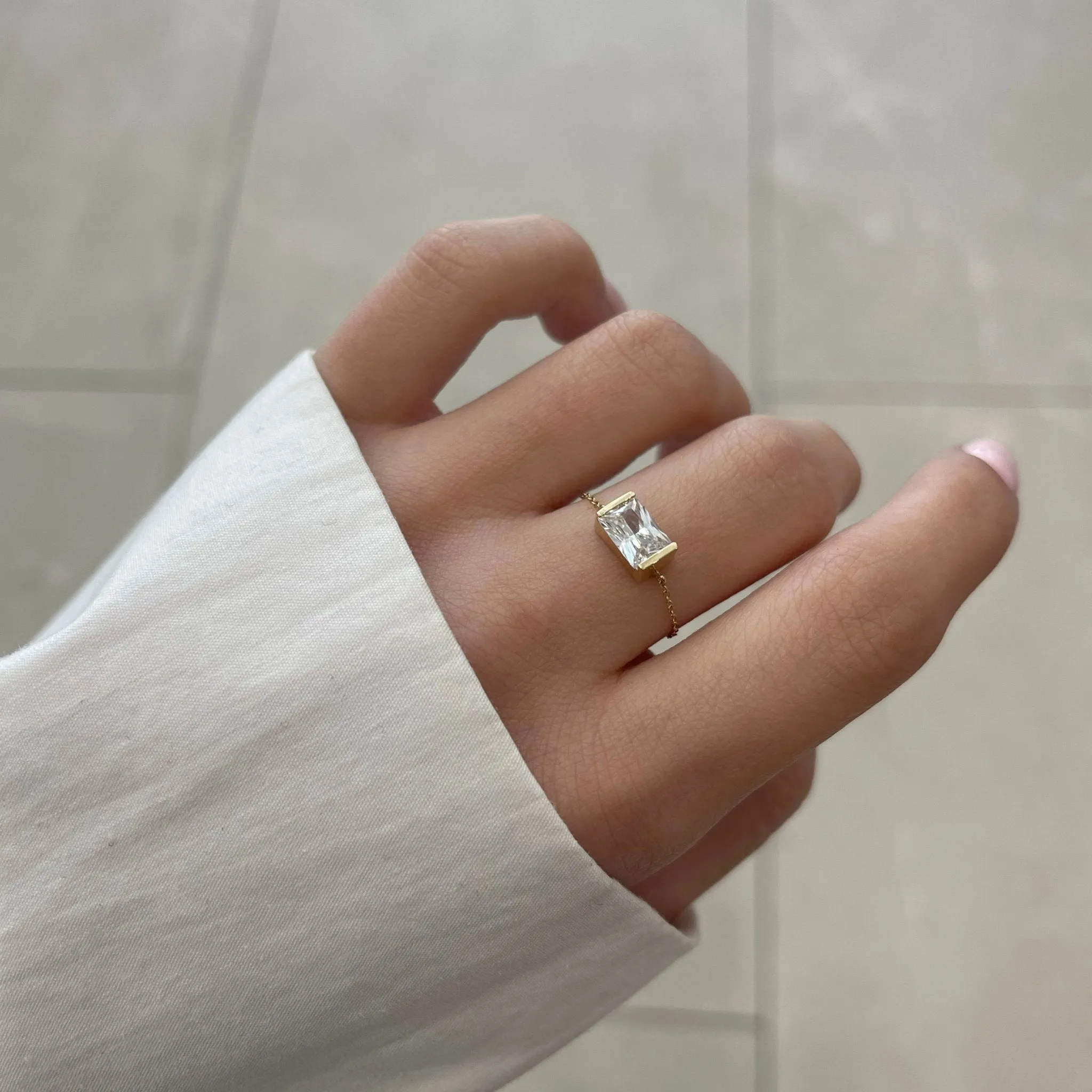 14K White Chain Ring sold by IceLink product image thumbnail 2