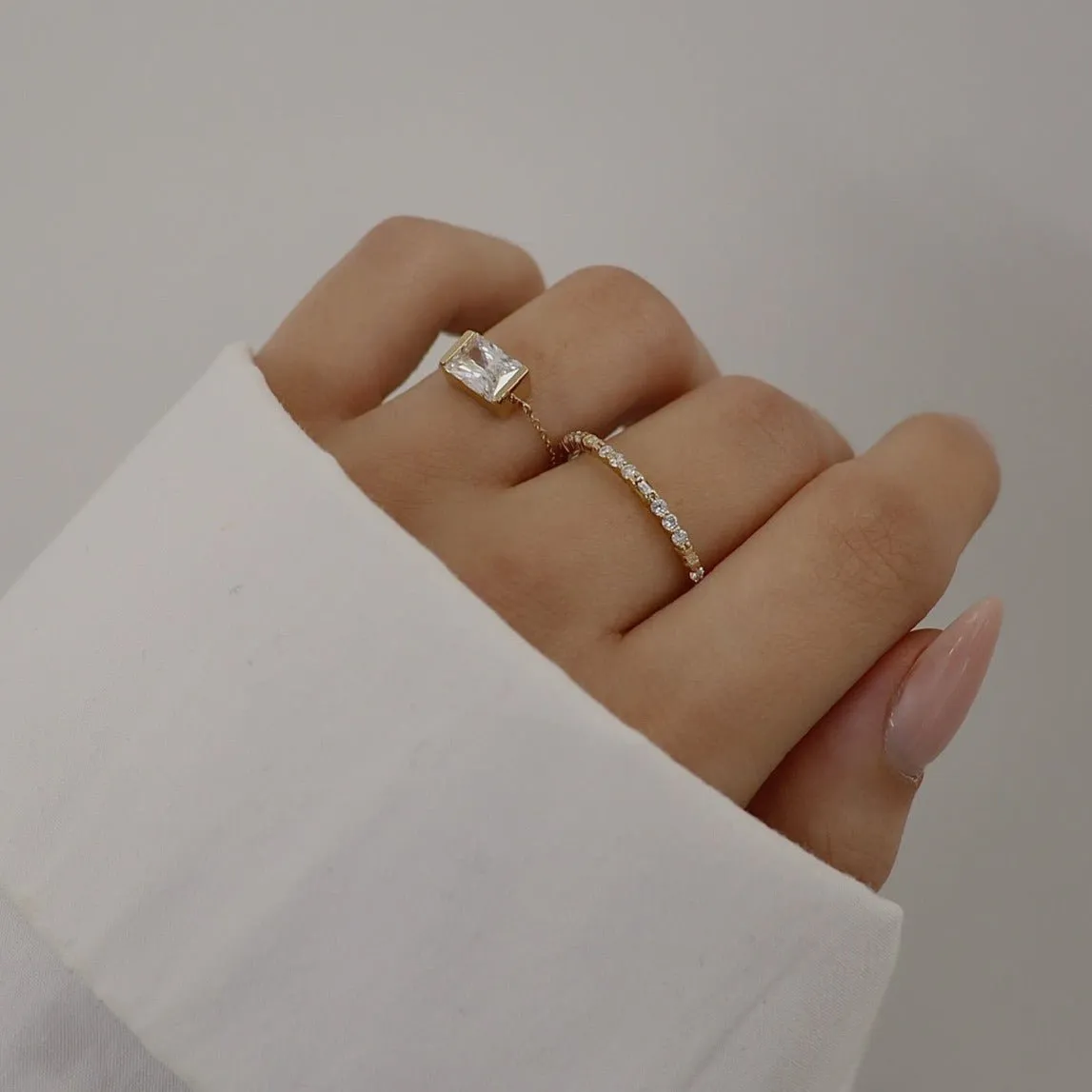 14K White Chain Ring sold by IceLink product image thumbnail 3