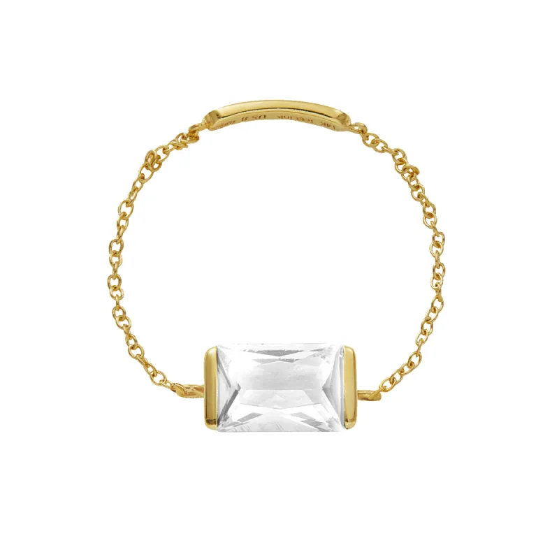 14K White Chain Ring sold by IceLink