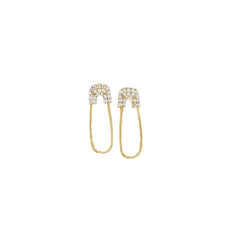 14K Safety Pin Earrings sold by IceLink
