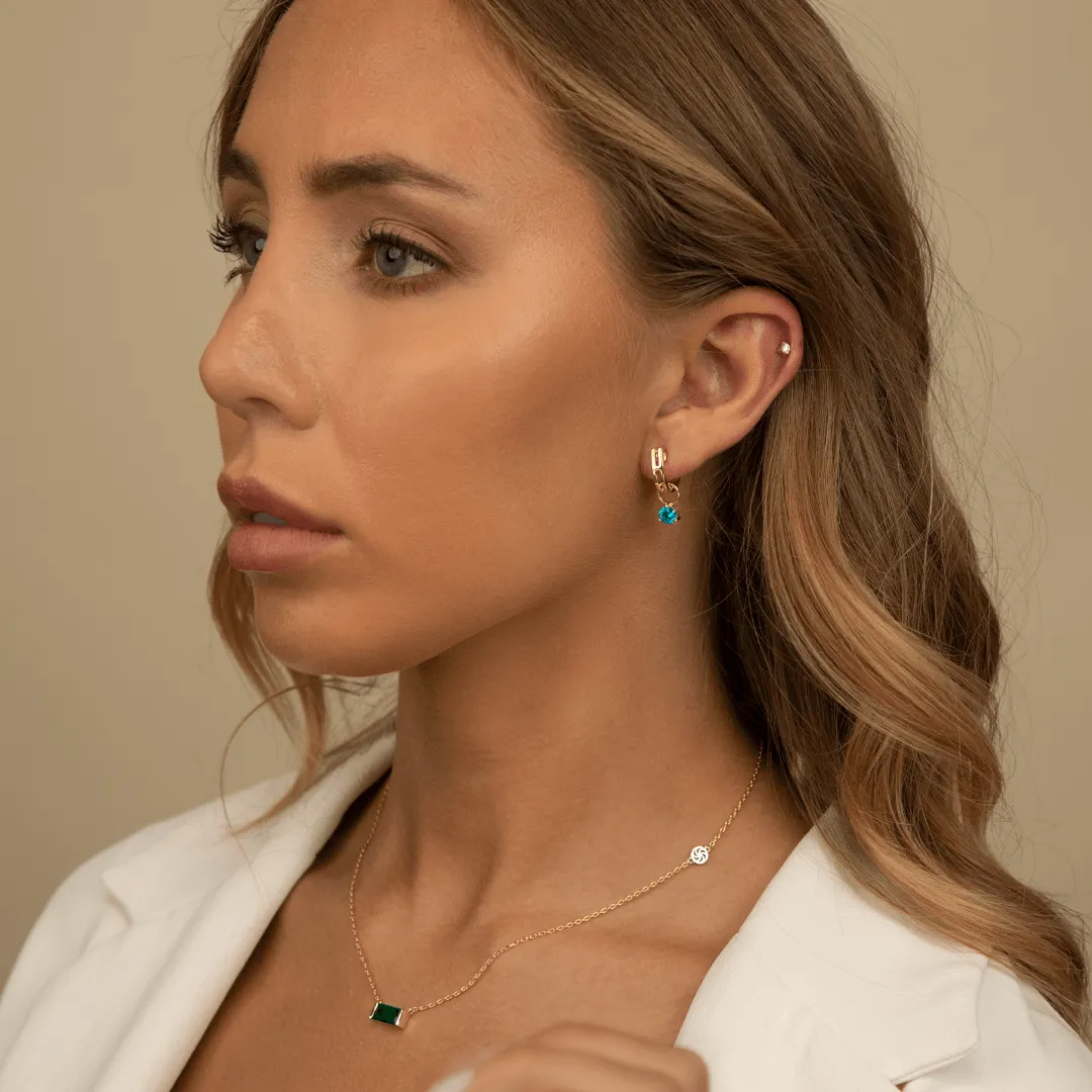 14K ILU Huggie Hoop Earrings sold by IceLink product image thumbnail 4