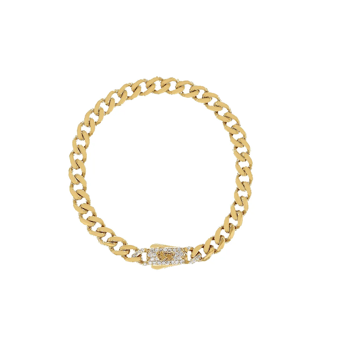 10K 6mm Hollow Monaco Cuban Link Bracelet sold by IceLink