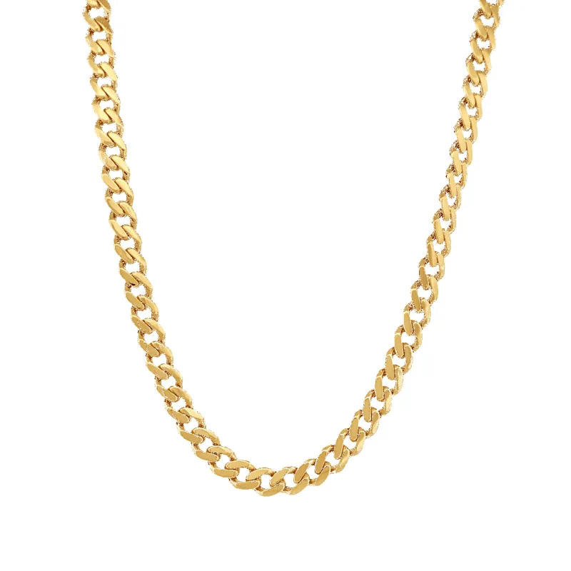 10K 6mm Hollow Monaco Cuban Link Necklace made by IceLink