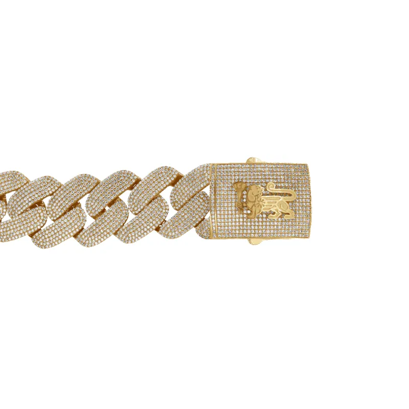 10K 30mm Hollow CZ Monaco Cuban Link Bracelet sold by IceLink