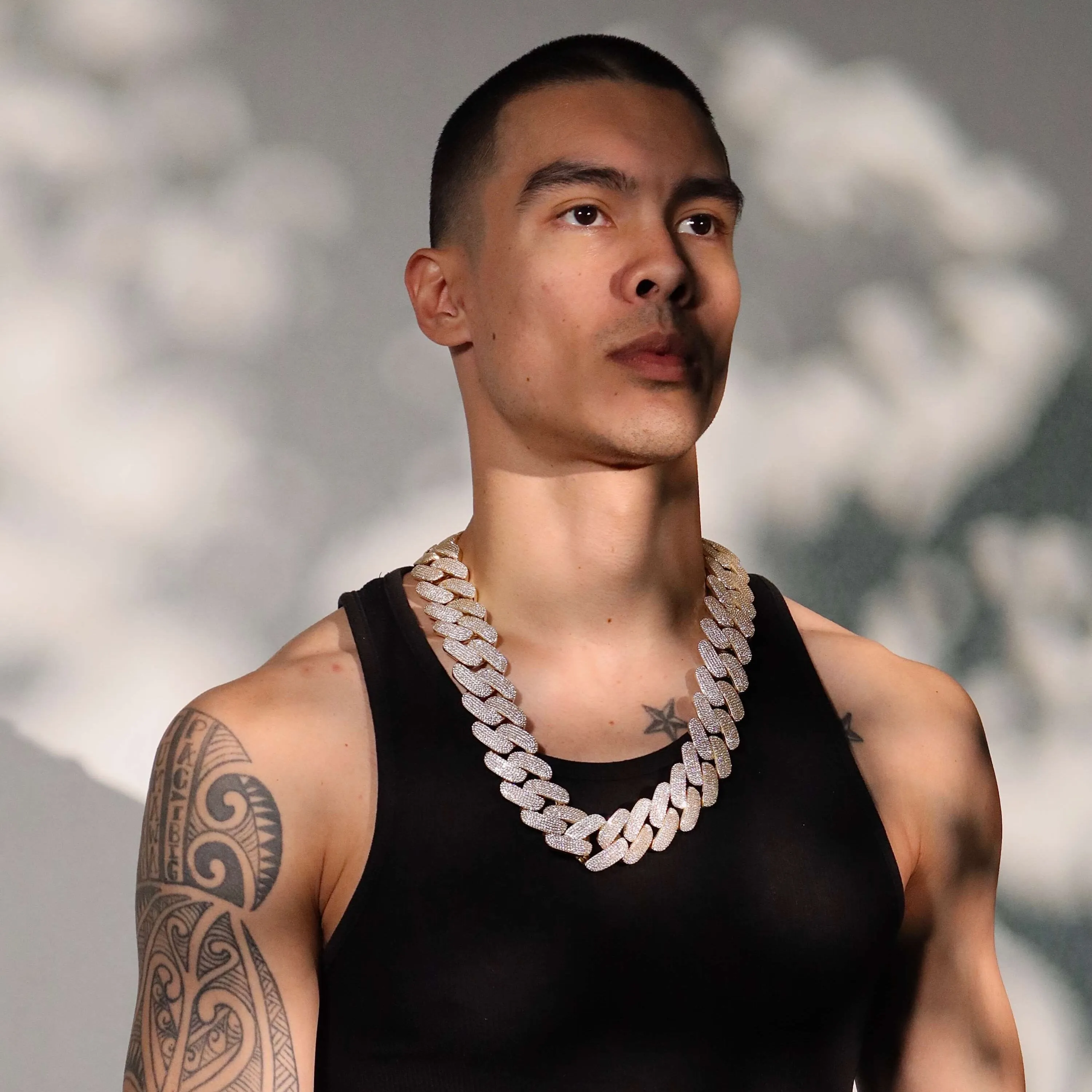 10K 30mm Hollow CZ Monaco Cuban Link Necklace sold by IceLink product image thumbnail 2