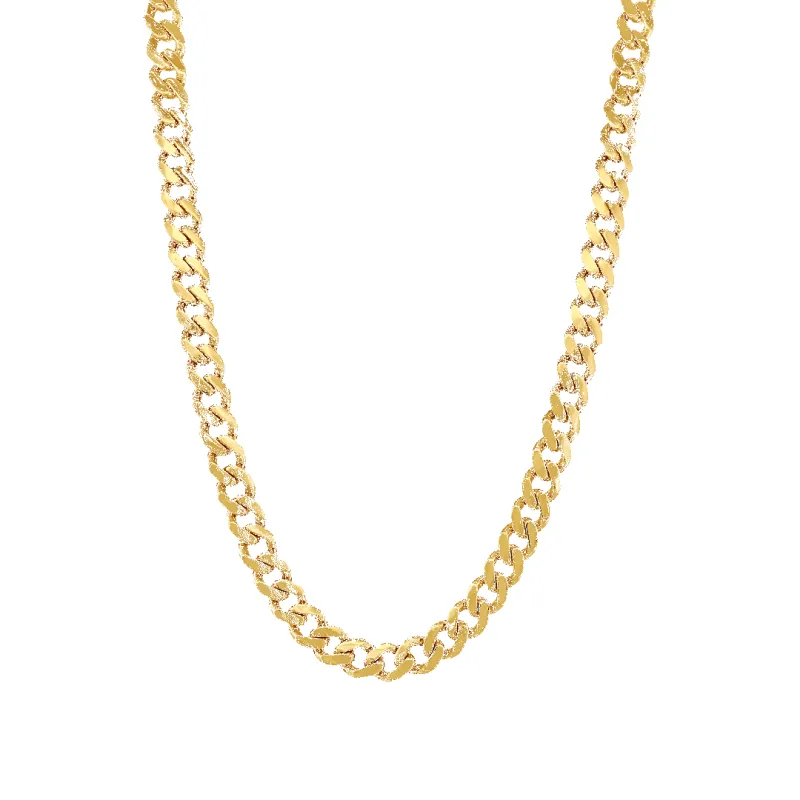 10K 7mm Hollow Monaco Cuban Link Necklace made by IceLink