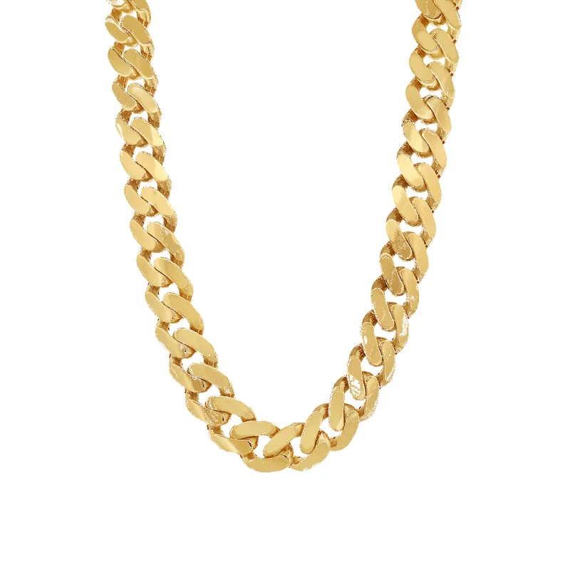 10K 15mm Hollow Monaco Cuban Link Necklace made by IceLink
