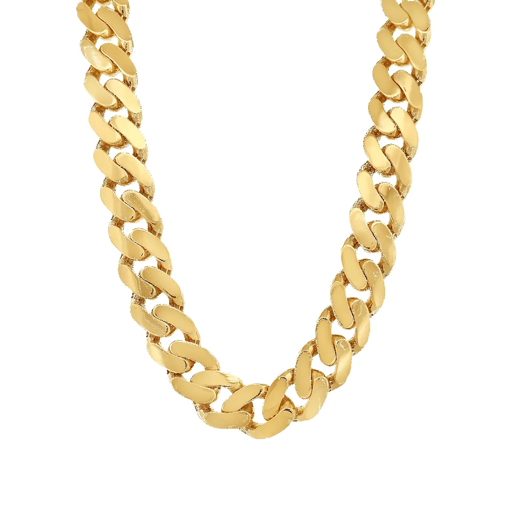 10K 17mm Hollow Monaco Cuban Link Necklace sold by IceLink