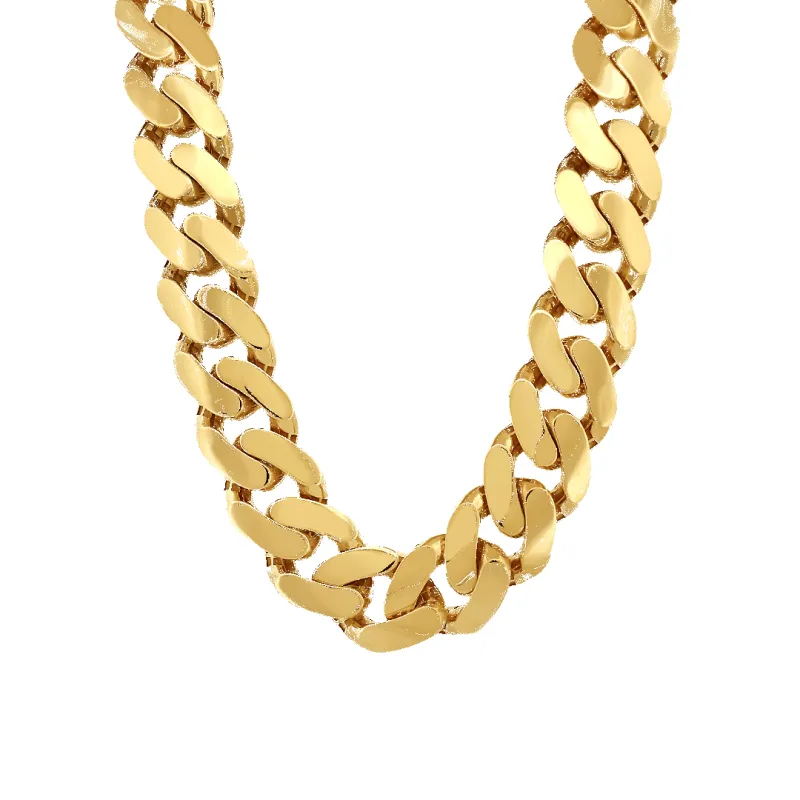 10K 24mm Hollow Monaco Cuban Link Necklace made by IceLink