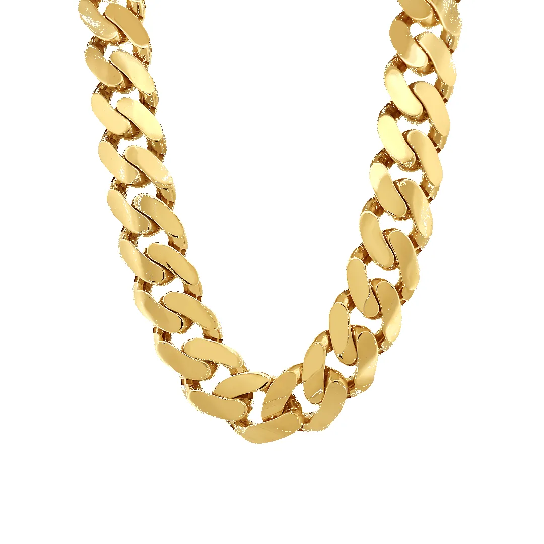 10K 24mm Hollow Monaco Cuban Link Necklace sold by IceLink