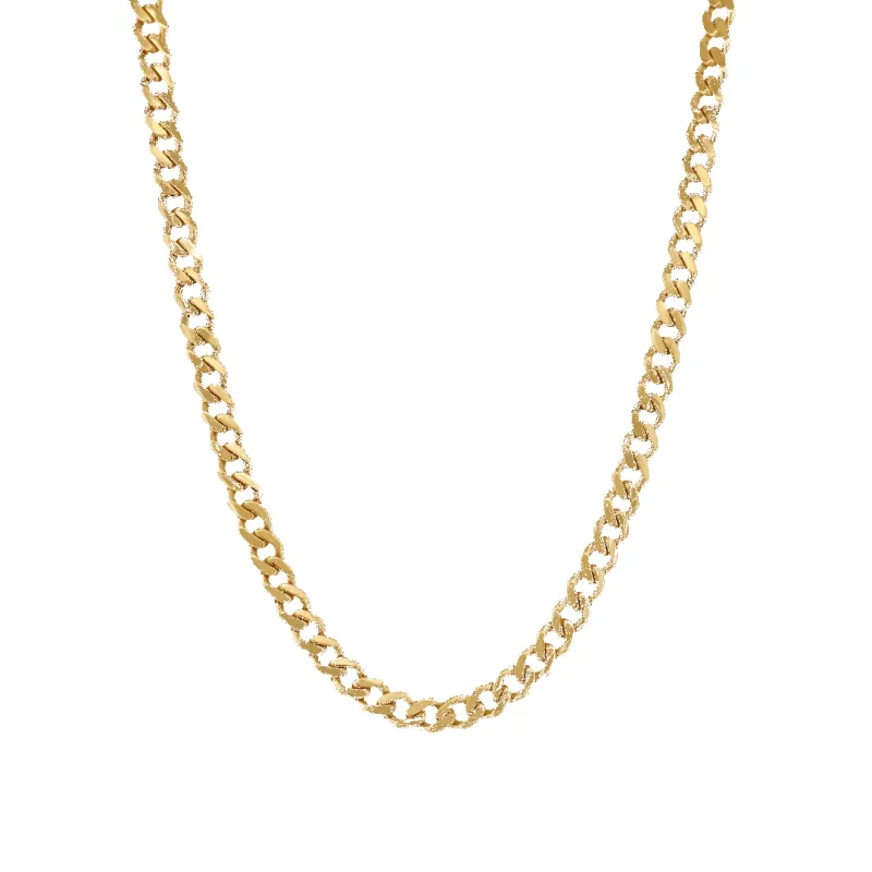10K 5mm Hollow Monaco Cuban Link Necklace made by IceLink