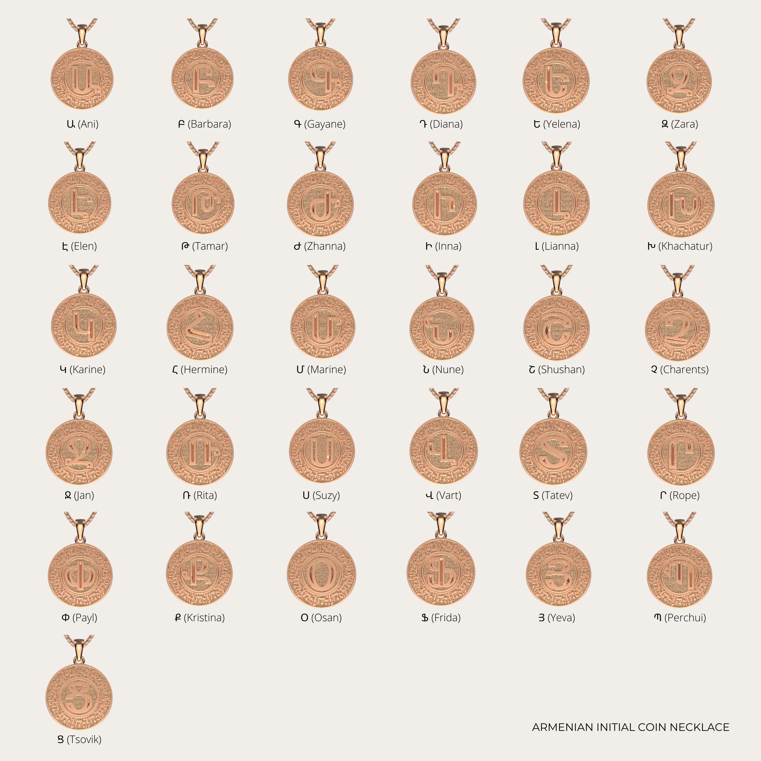 Armenian Initial Coin Pendant (Sample Sale) sold by IceLink product image thumbnail 4
