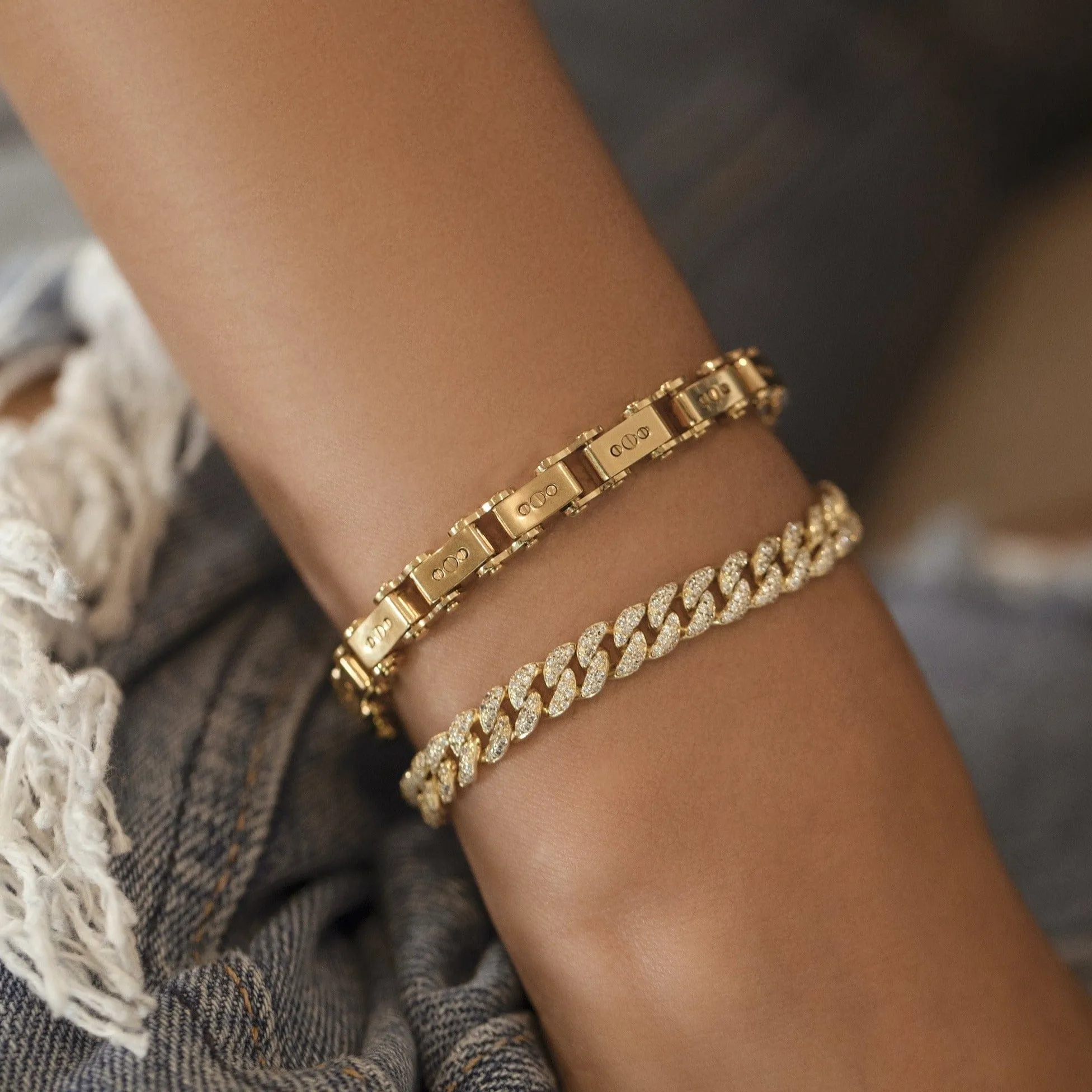 Gold 6MM Bicycle Bracelet sold by IceLink product image thumbnail 2