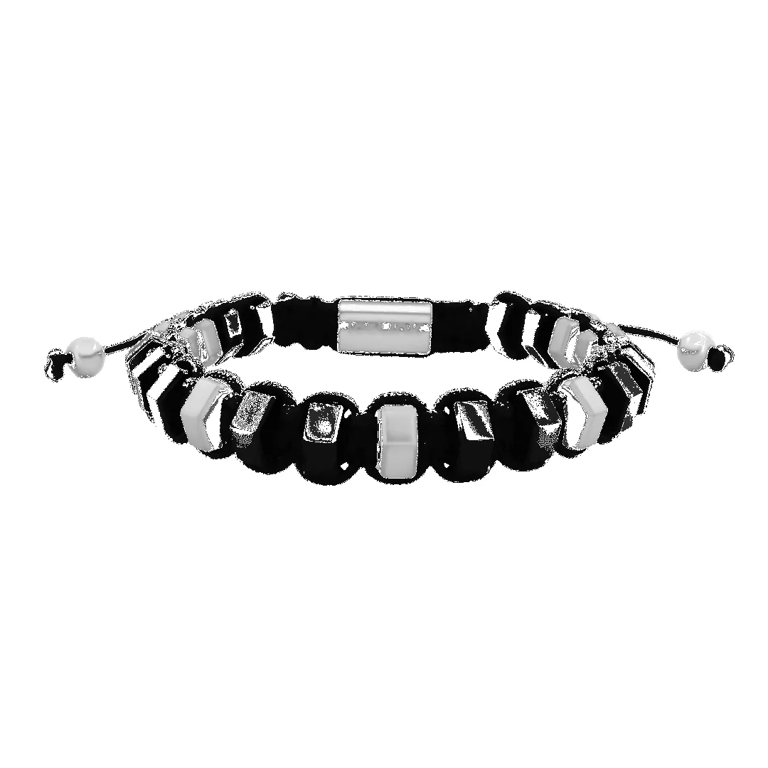 Men's Hexagon Onyx Eternity Cord Bracelet sold by IceLink product image thumbnail 4