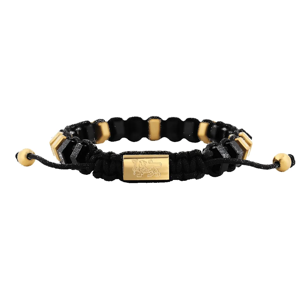 Men's Hexagon Onyx Eternity Cord Bracelet sold by IceLink product image thumbnail 5