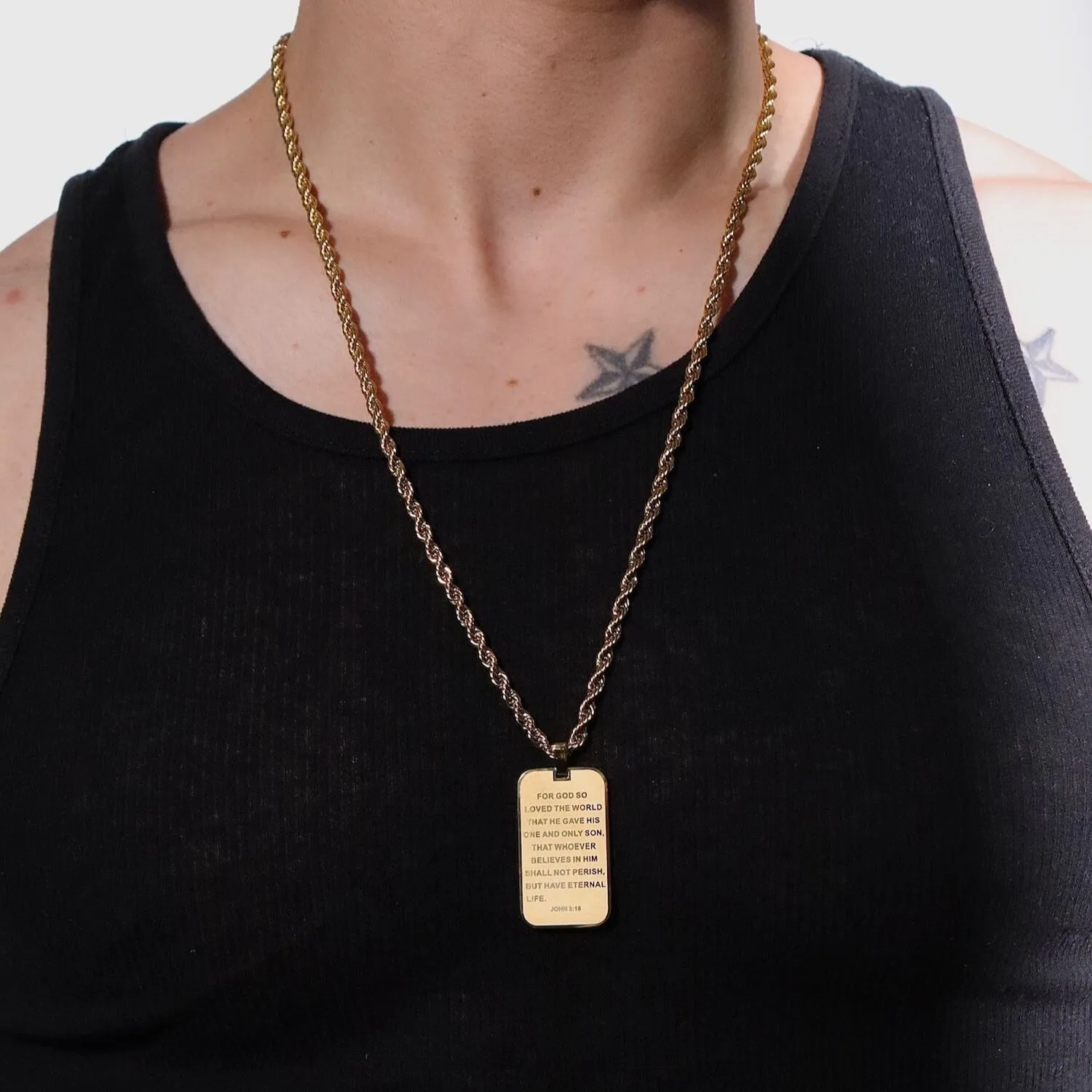 John 3:16 Dog Tag Prayer Necklace sold by IceLink product image thumbnail 2