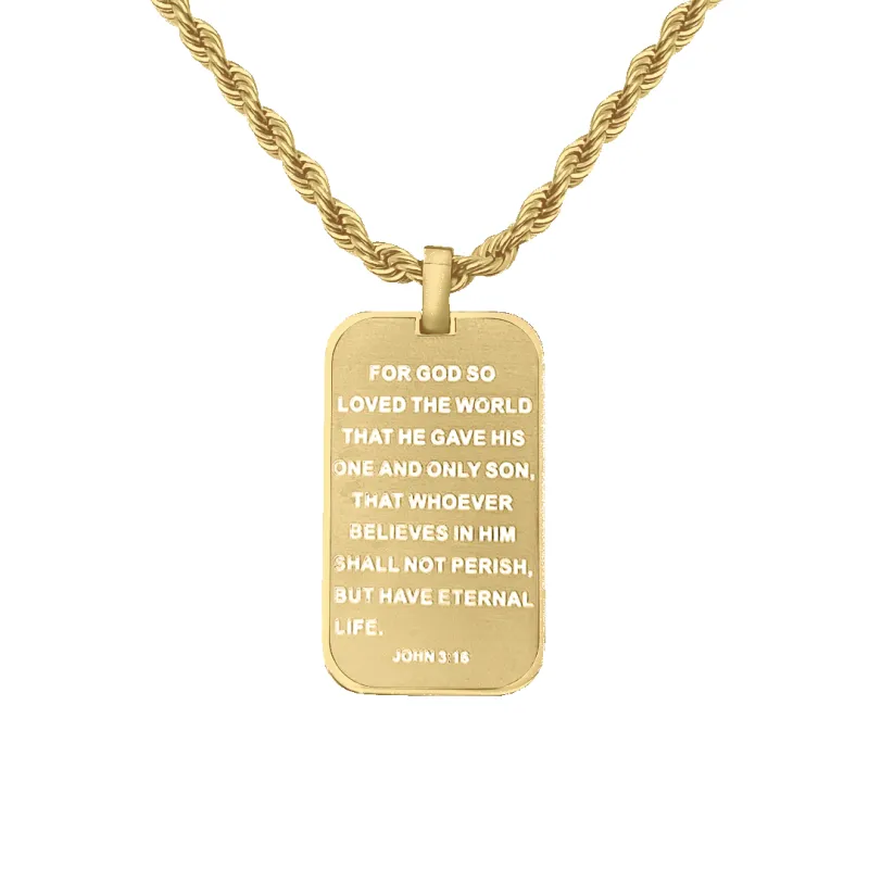 John 3:16 Dog Tag Prayer Necklace (Sample Sale) sold by IceLink