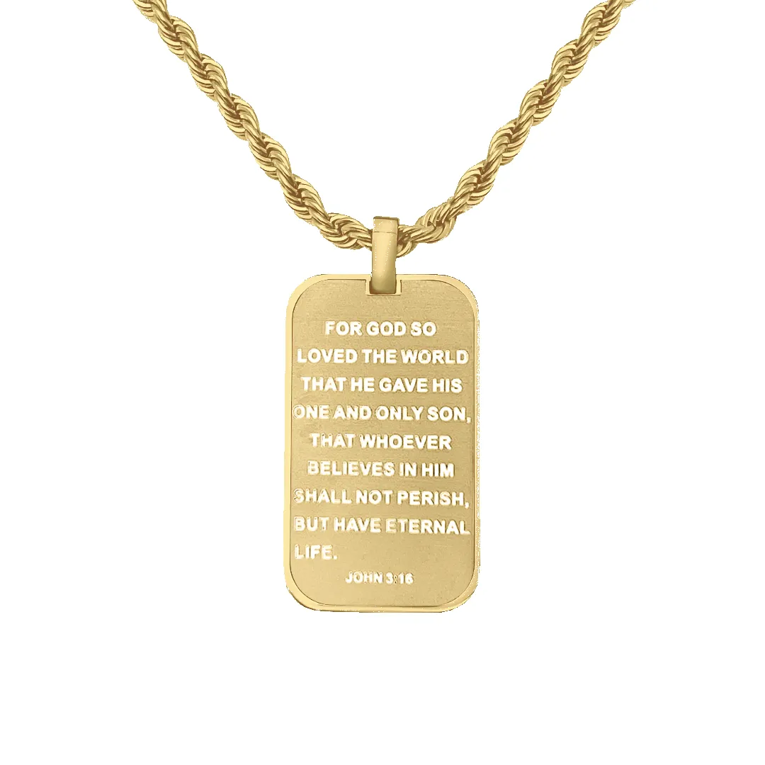 John 3:16 Dog Tag Prayer Necklace sold by IceLink
