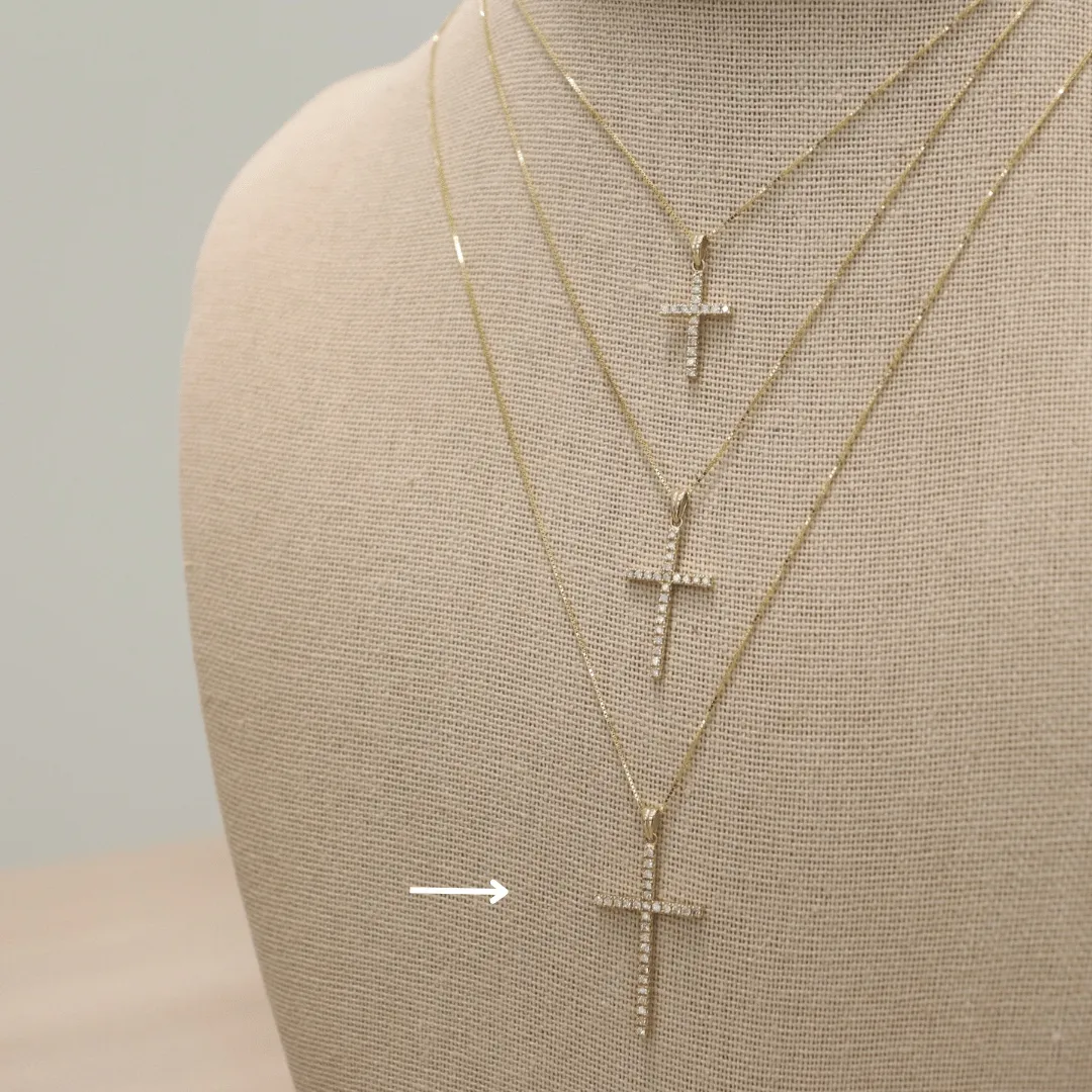 14K Large Square Diamond Cross Pendant sold by IceLink product image thumbnail 2