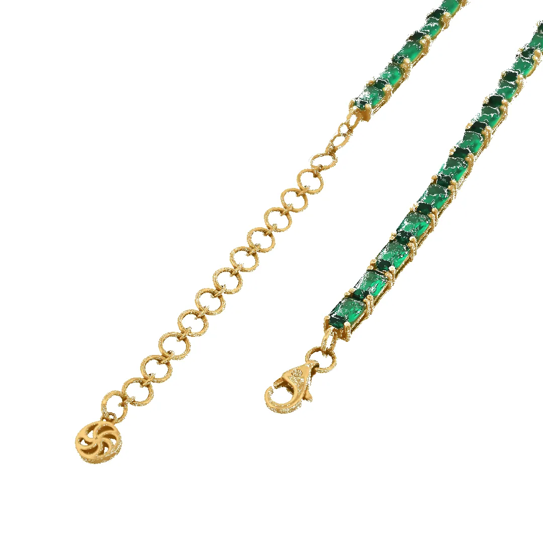 14K Emerald CZ & Diamond Necklace sold by IceLink product image thumbnail 4