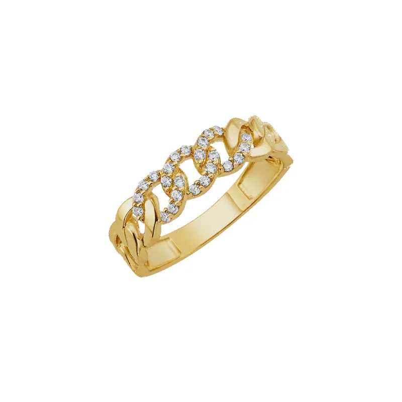14K Cuban Half CZ Ring sold by IceLink
