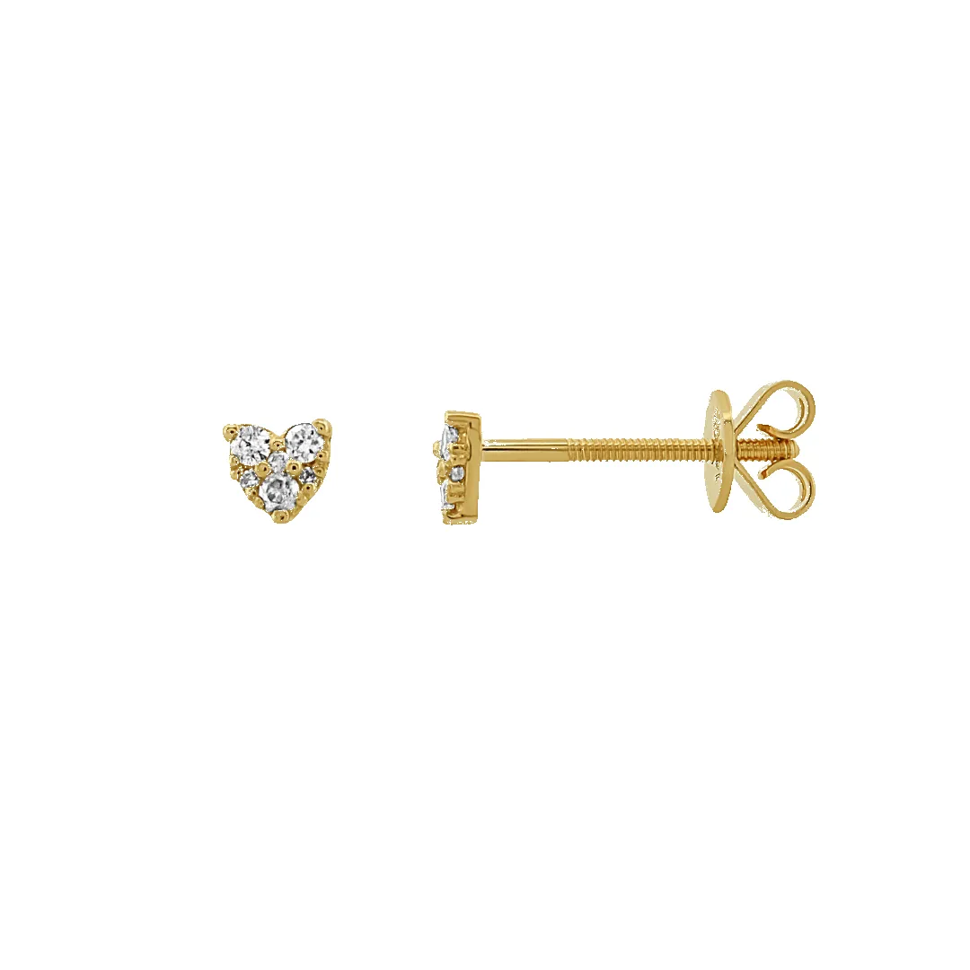 14K Mini Heart Diamond Stud Earrings sold by IceLink