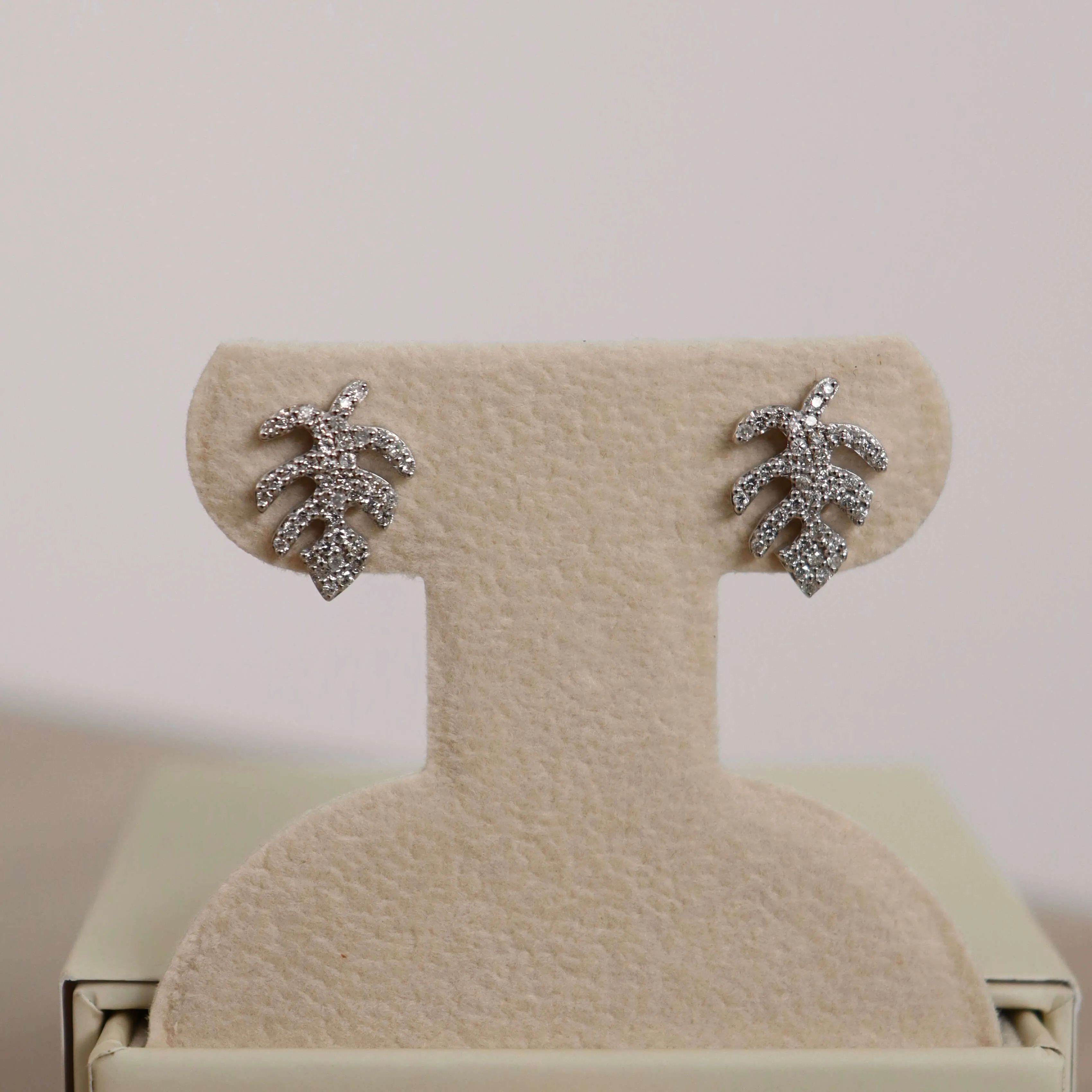 14K Leaf Diamond Stud Earrings (Sample Sale) sold by IceLink product image thumbnail 5