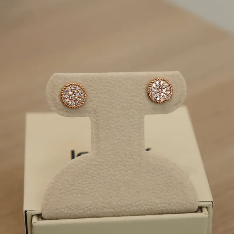 14K Rose Gold Diamond Stud Earrings (Sample Sale) sold by IceLink