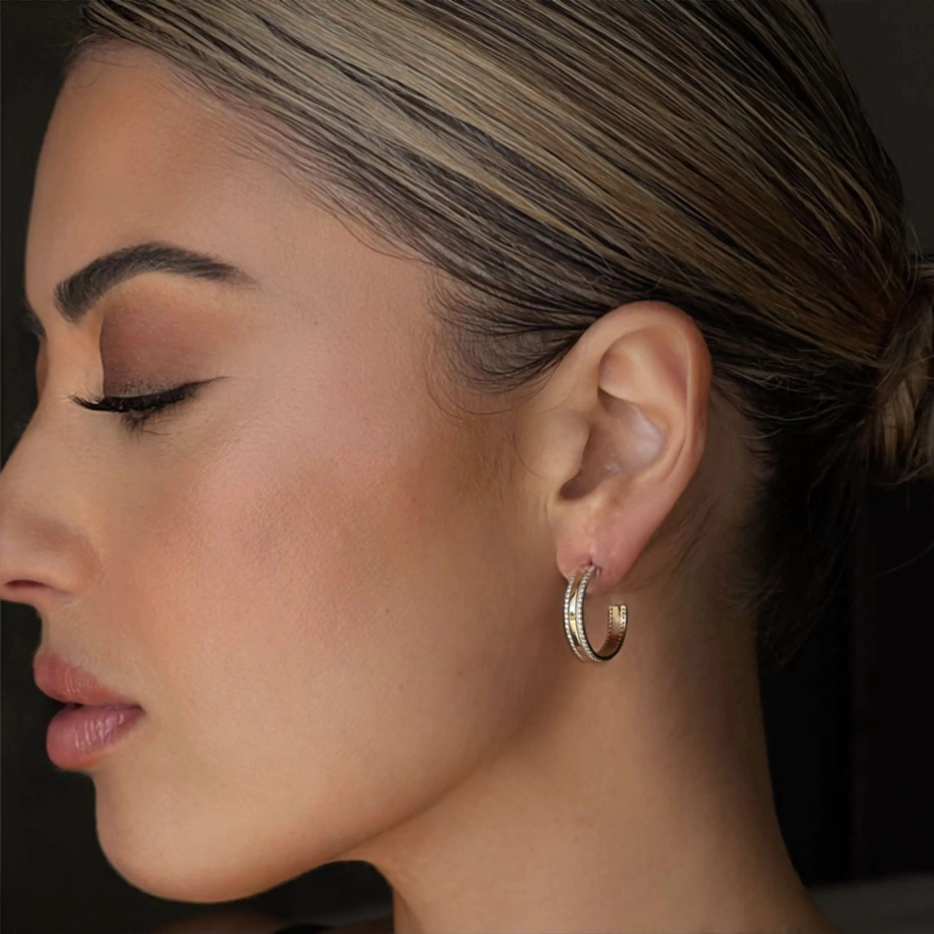 14K Minka Moissanite Hoops sold by IceLink product image thumbnail 2