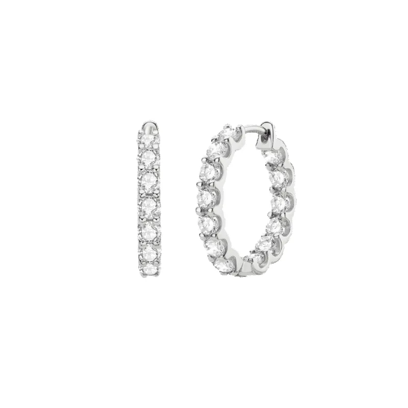 14K Ember Eternity Moissanite Hoops sold by IceLink