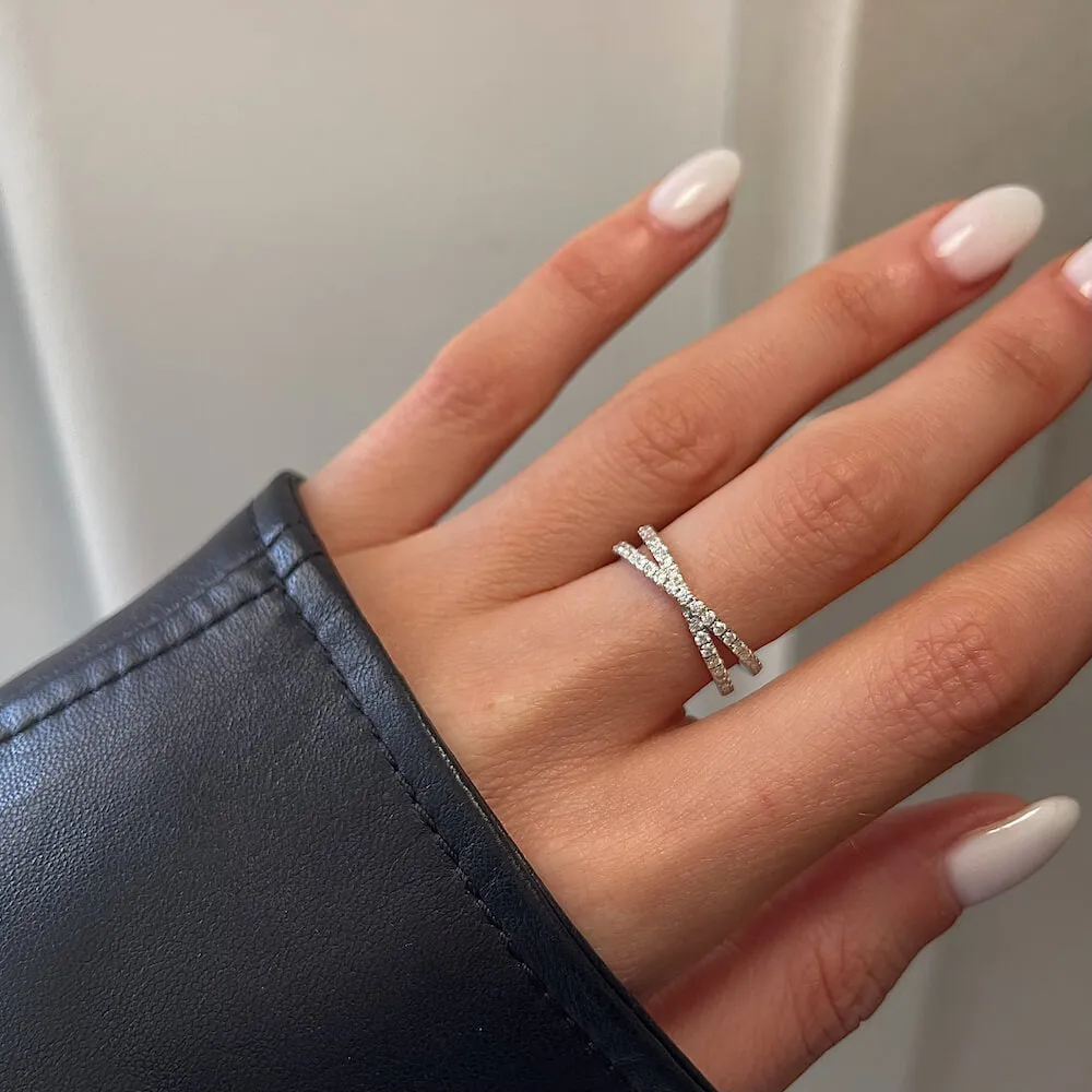 14K Criss Cross Moissanite Ring sold by IceLink product image thumbnail 2