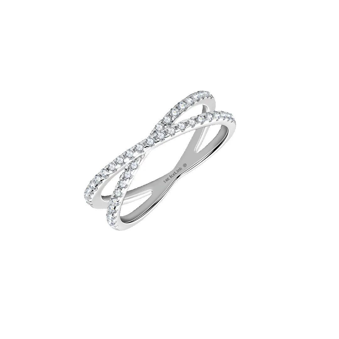 14K Criss Cross Moissanite Ring sold by IceLink
