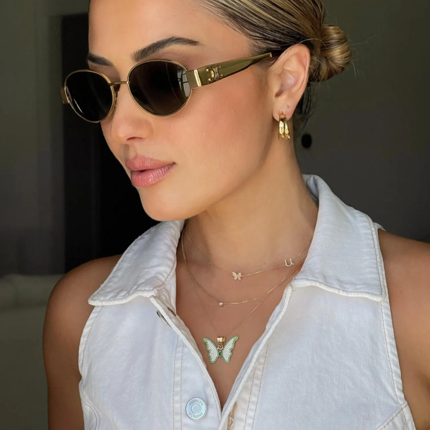 14K Emerald Butterfly Pendant sold by IceLink product image thumbnail 2