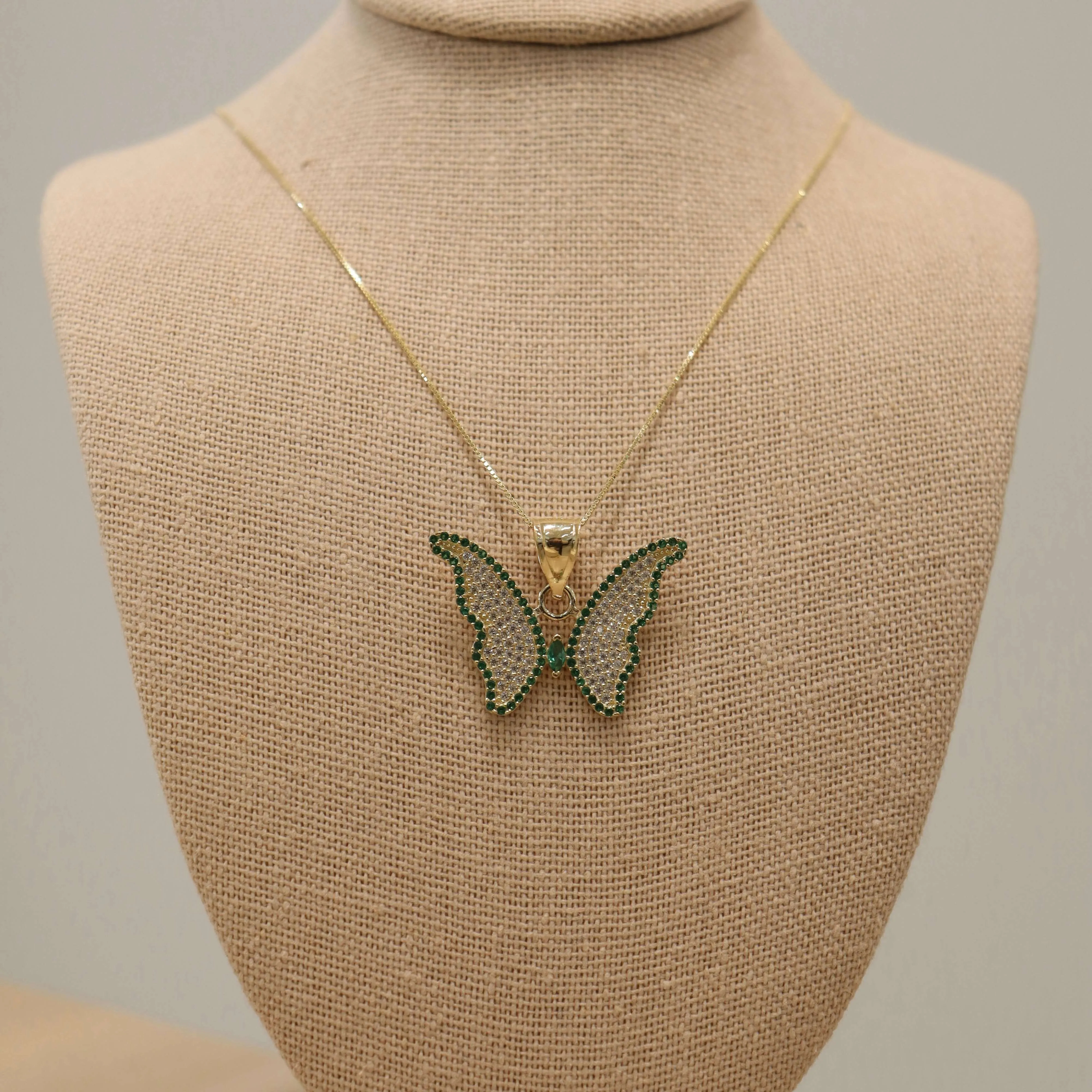 14K Emerald Butterfly Pendant sold by IceLink product image thumbnail 4