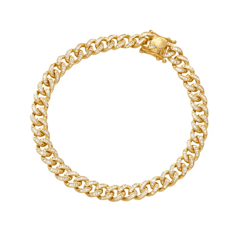 10K Baguette Cuban Bracelet 8.5mm sold by IceLink