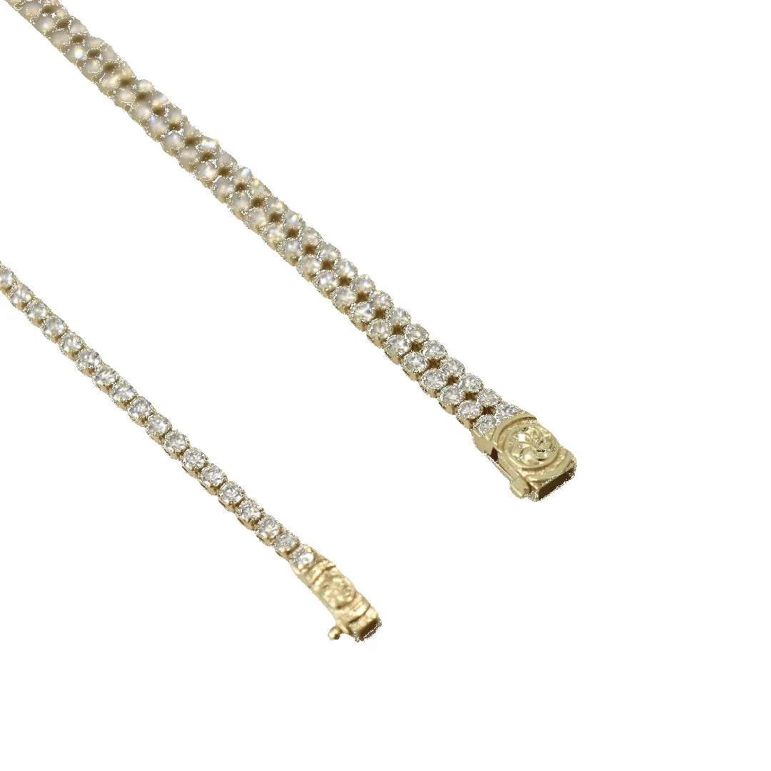 10K Gold 2 Row Moissanite Tennis Necklace 2.10mm sold by IceLink product image thumbnail 5