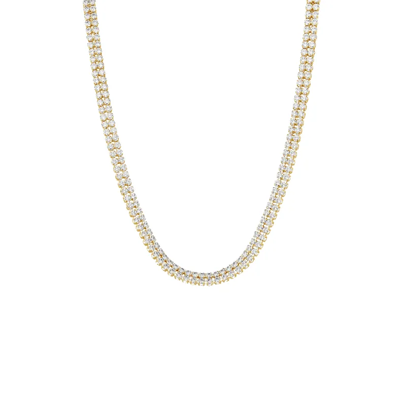 10K Gold 2 Row Moissanite Tennis Necklace 2.10mm sold by IceLink