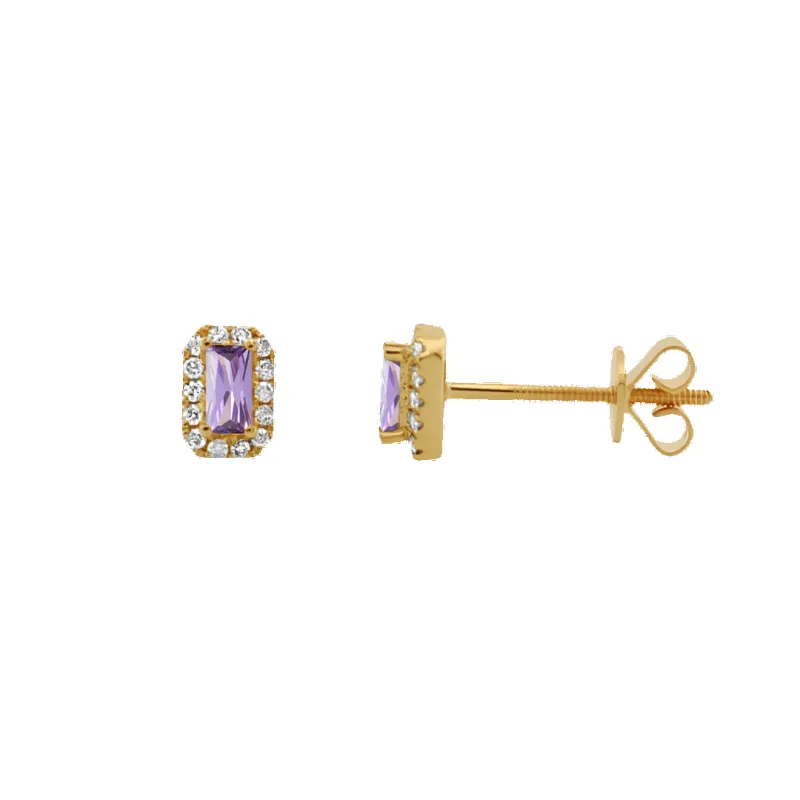 14K Birthstone Diamond Stud Earrings (Sample Sale) sold by IceLink