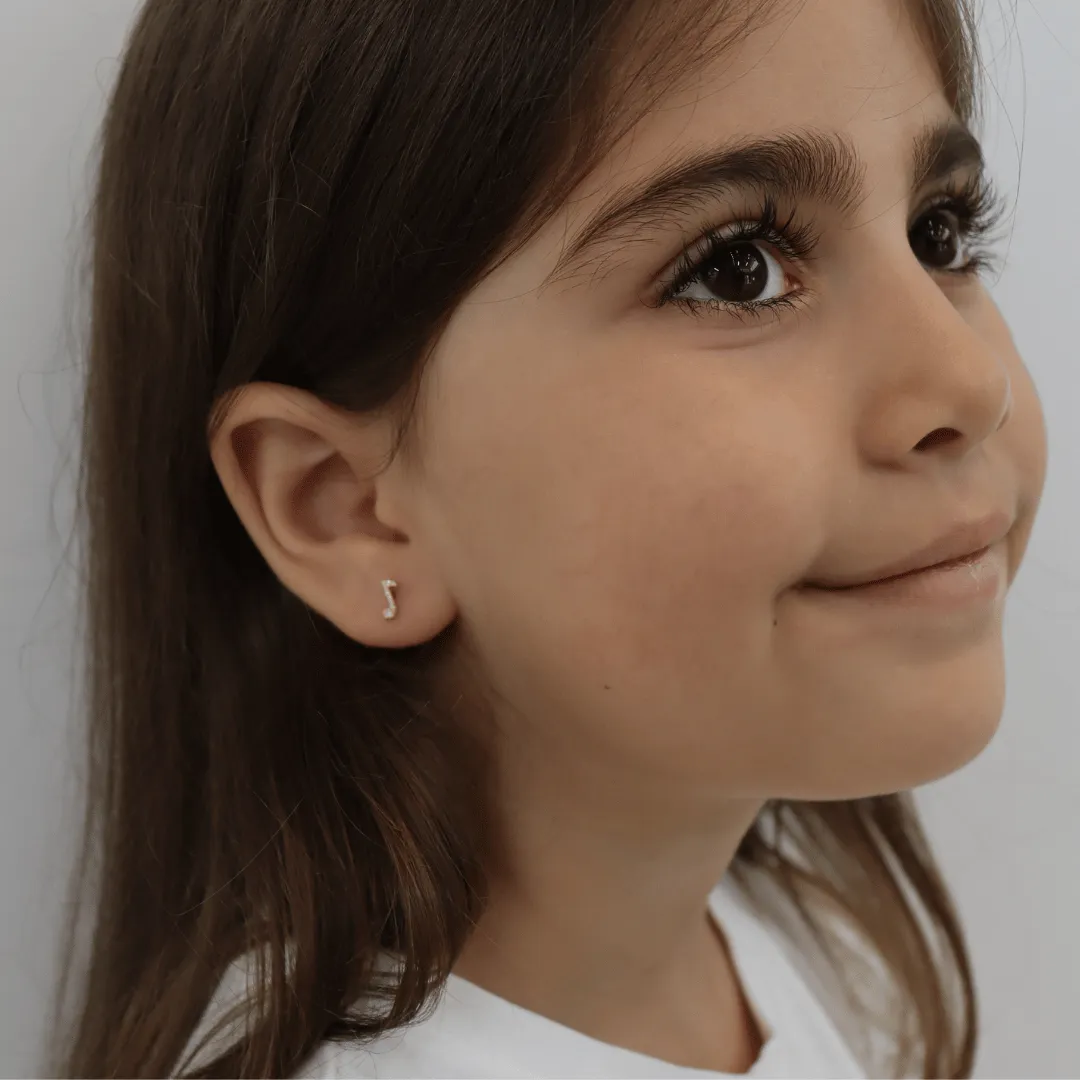 14K Musical Note Diamond Stud Earrings (sample sale) sold by IceLink product image thumbnail 4