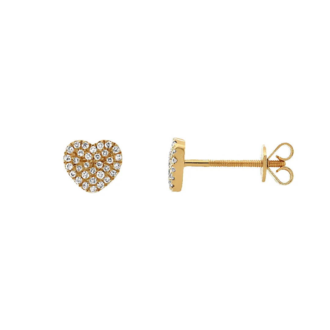 14K Harlow Heart Diamond Stud Earrings sold by IceLink product image thumbnail 3