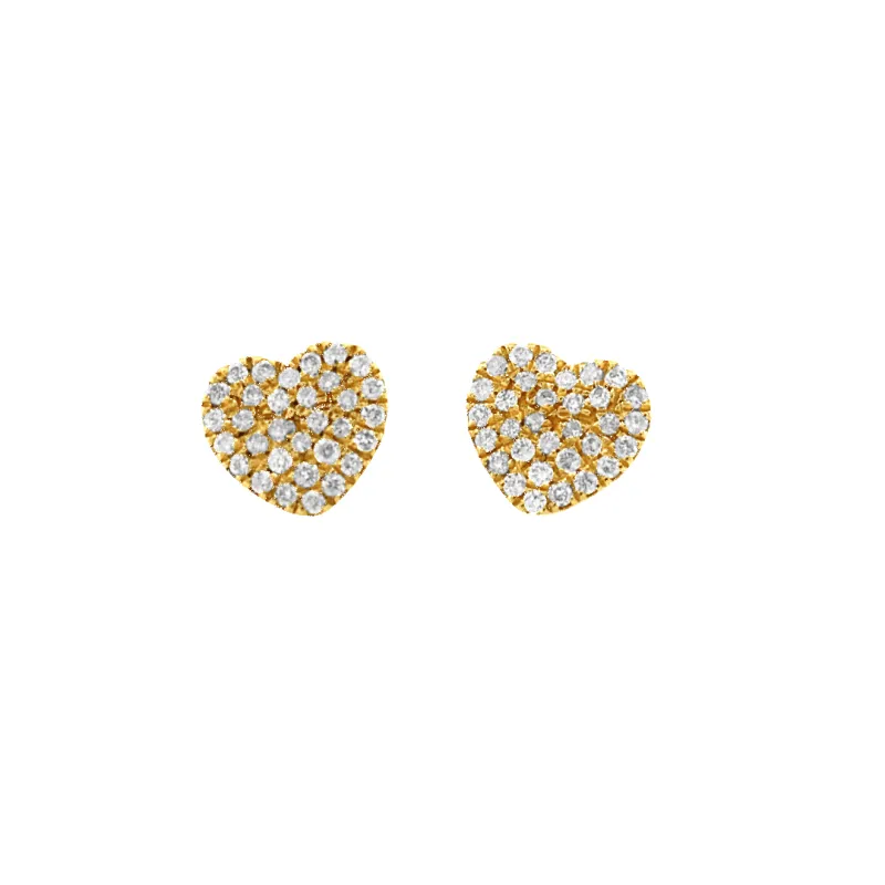 14K Harlow Heart Diamond Stud Earrings (Sample Sale) sold by IceLink