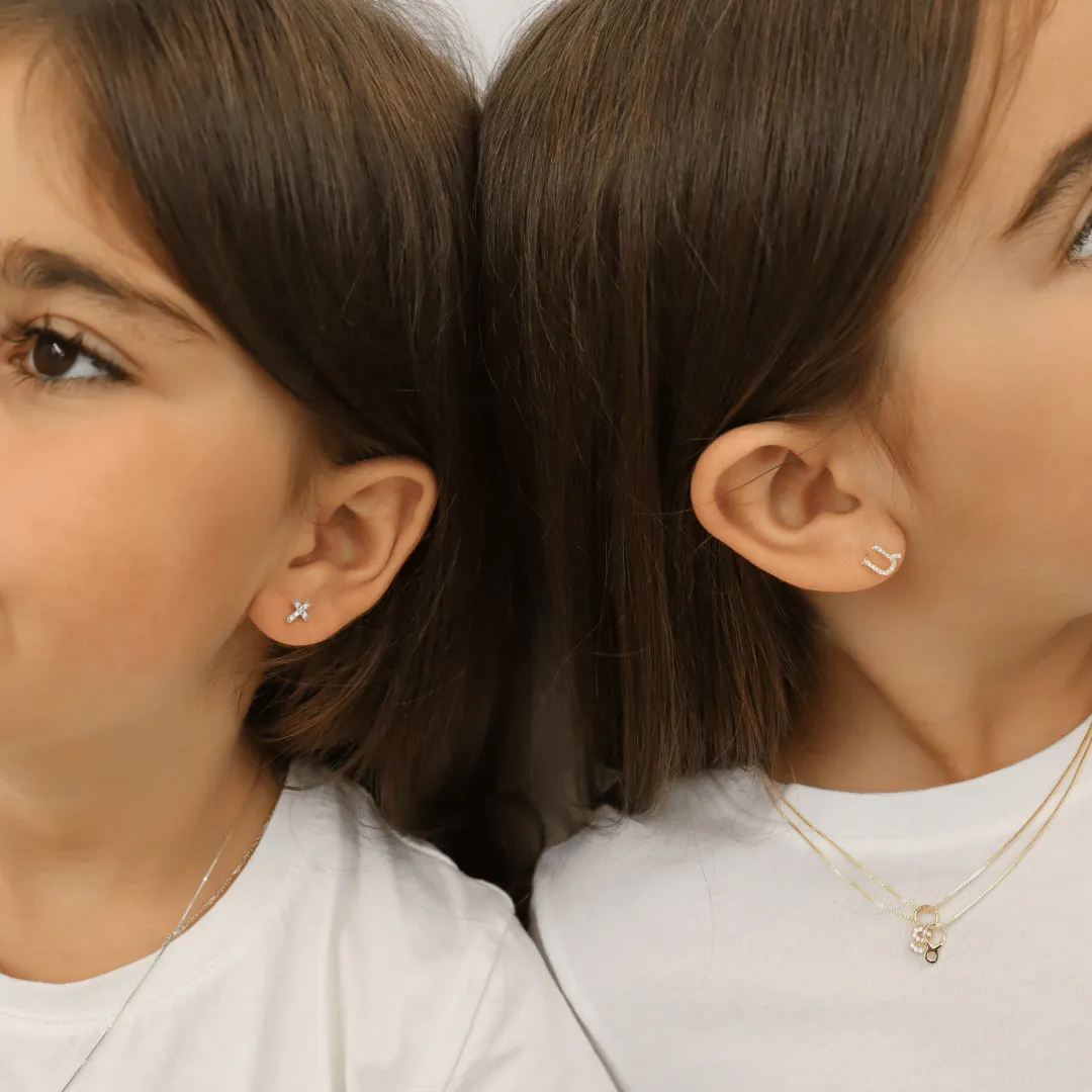 14K Chloe Cross Diamond Stud Earrings sold by IceLink product image thumbnail 4