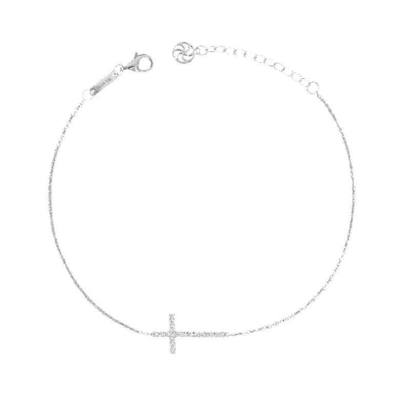 14K 'Paris' Diamond Cross Bracelet sold by IceLink