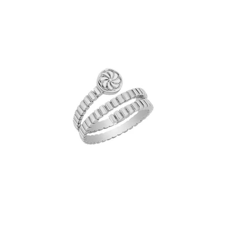 'Sable' Ribbed Spiral Wrap Eternity Ring made by IceLink