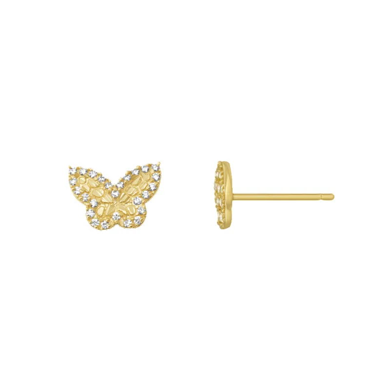 14K Mini Butterfly Stud Earrings sold by IceLink