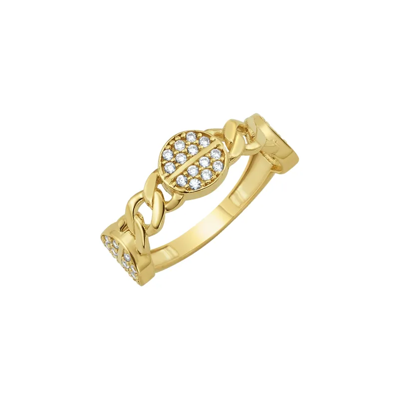 14K Cuban Halo Ring sold by IceLink