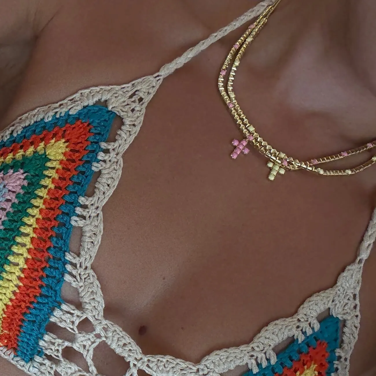 Butter Yellow Enamel Cross Necklace sold by IceLink product image thumbnail 2