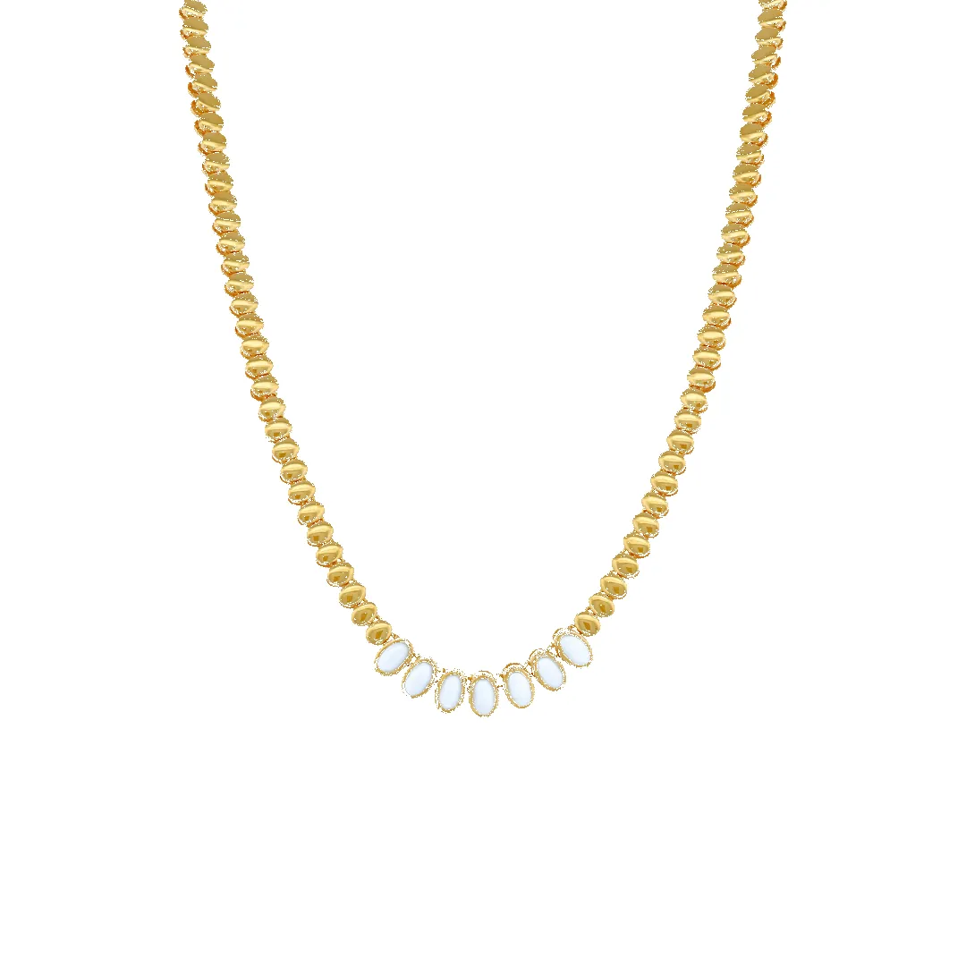 Oval White Necklace sold by IceLink